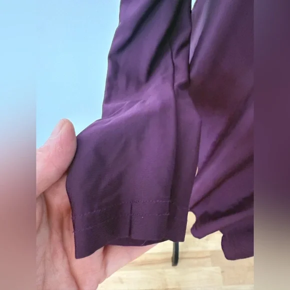 Vintage 90s Betsey Johnson Eggplant Purple Mock Neck Emo Witchy Skater Dress - Picture 10 of 10